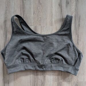 Duluth Trading Company Sports Bra in Gray Scoop Neck, Medium (A8)